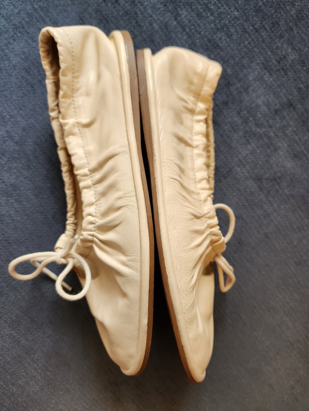 Pilcro By Anthropologie Women’s Cream Bow Tie Ballet Flats 37 - Picture 11 of 13